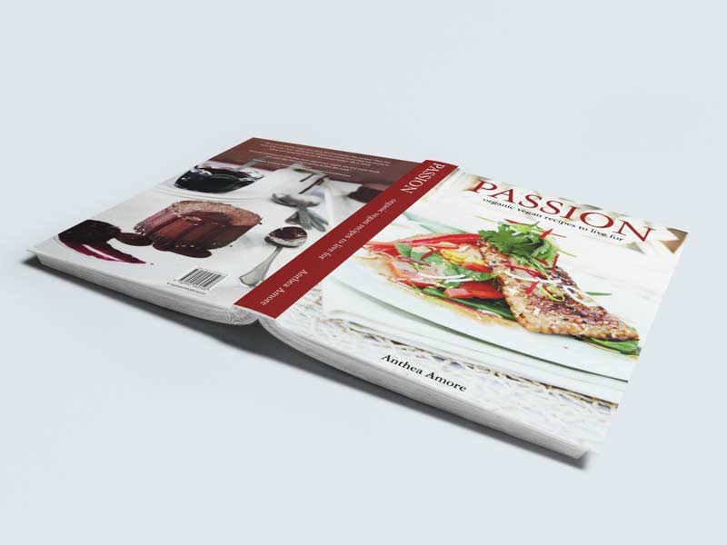 Passion Vegan Cookbook Cover Graphic Design By Mango Tree Media