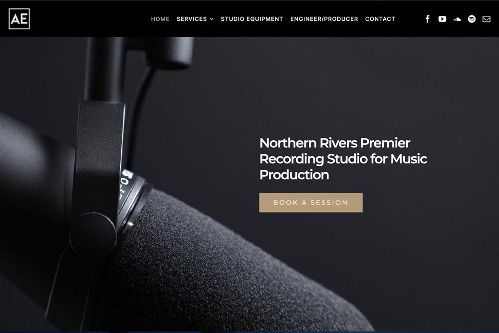 Affordable WordPress website design for music producers, audio engineers, and recording studios in Melbourne and Byron Bay